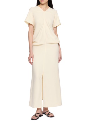 Figure View - Click To Enlarge - THE ROW - Jeyra Draped V-Neck Silk Dress