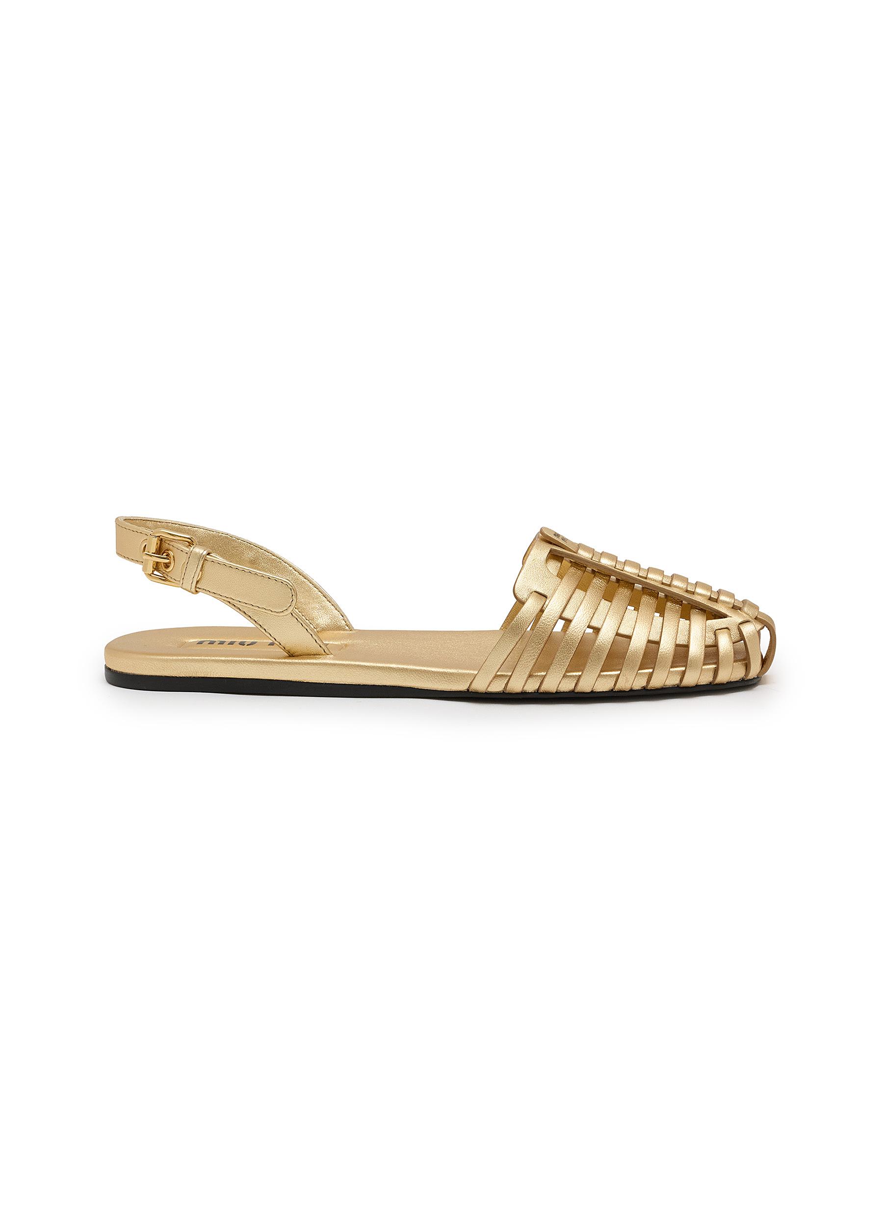 MIU MIU | Fisherman Leather Sandals | Women | Lane Crawford
