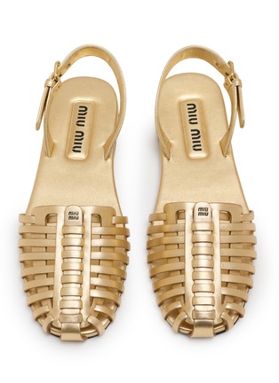 Figure View - Click To Enlarge - MIU MIU - Fisherman Leather Sandals