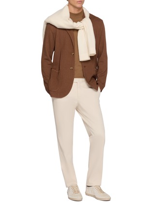 Figure View - Click To Enlarge - LARDINI - Single Breasted Jacquard Knit Jacket