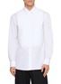 LARDINI Pleated Front Point Collar Cotton Evening Shirt