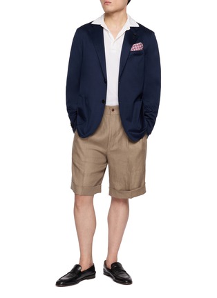 Figure View - Click To Enlarge - LARDINI - Single Breasted Cotton Blazer
