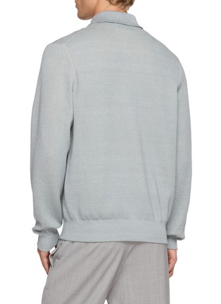 Back View - Click To Enlarge - LARDINI - Full Zip Shirt Collar Bomber Jacket
