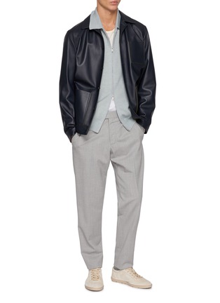 Figure View - Click To Enlarge - LARDINI - Full Zip Shirt Collar Bomber Jacket