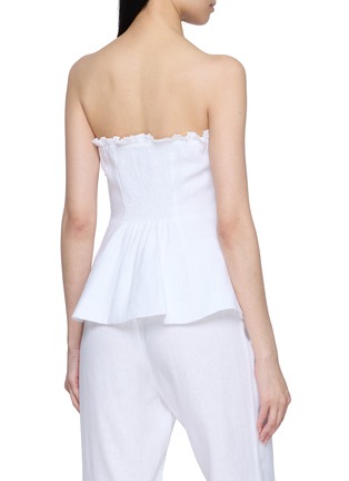 Back View - Click To Enlarge - POSSE - Strapless Ruffle Trim Linen Top