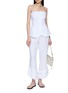 Figure View - Click To Enlarge - POSSE - Strapless Ruffle Trim Linen Top