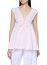 POSSE Sleeveless Tie Front Cotton Poplin Top