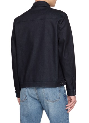 Back View - Click To Enlarge - EQUIL - Zip Up Dark Wash Jacket