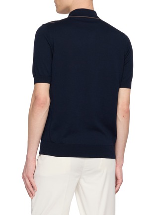 Back View - Click To Enlarge - EQUIL - Striped Front Polo Shirt