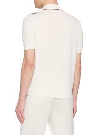 Back View - Click To Enlarge - EQUIL - Striped Front Polo Shirt