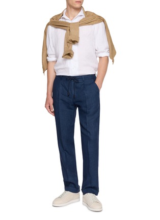 Figure View - Click To Enlarge - EQUIL - Drawstring Elastic Back Linen Pants