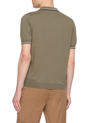 Back View - Click To Enlarge - EQUIL - Striped Trim Polo Shirt
