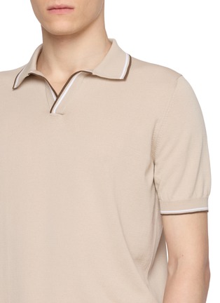  - EQUIL - Striped Trim Polo Shirt