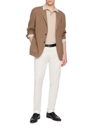 Figure View - Click To Enlarge - EQUIL - Striped Trim Polo Shirt