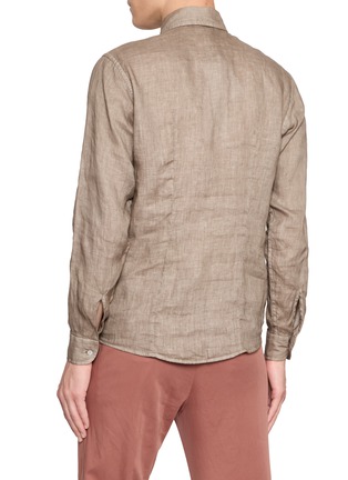 Back View - Click To Enlarge - EQUIL - Spread Collar Linen Shirt