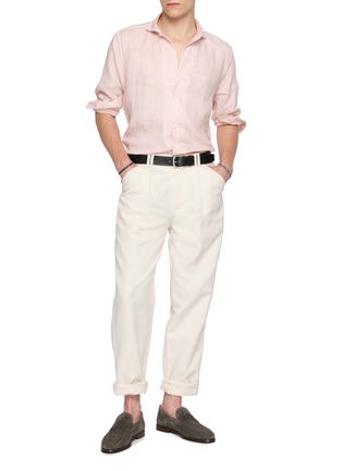 Figure View - Click To Enlarge - EQUIL - Spread Collar Linen Shirt