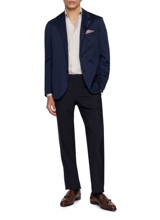 Figure View - Click To Enlarge - PT TORINO - Diagonal Pocket Deluxe Wool Silk Plain Weave Pants