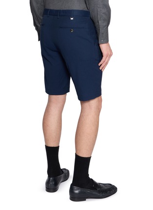Back View - Click To Enlarge - PT TORINO - Diagonal Pocket Stretch Seersucker Shorts
