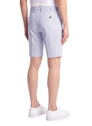 Back View - Click To Enlarge - PT TORINO - Knee Length Seersucker Shorts