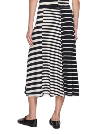 Back View - Click To Enlarge - RAG & BONE - Mixed Stripe Flared Midi Skirt