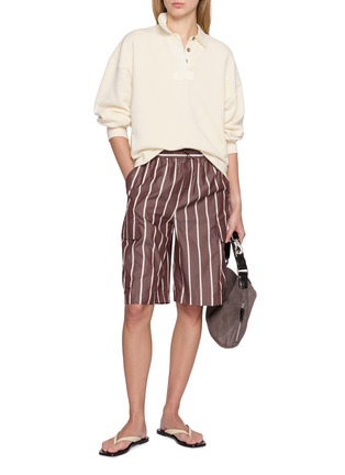 Figure View - Click To Enlarge - RAG & BONE - Victoria Stripe Elasticated Drawstring Waistband Shorts