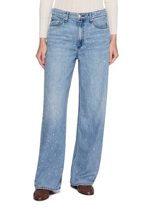 Main View - Click To Enlarge - RAG & BONE - Logan Crystal Embellished Washed Denim Jeans