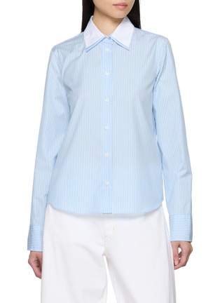 Main View - Click To Enlarge - RAG & BONE - Dayton Striped Layered Contrast Collar Shirt