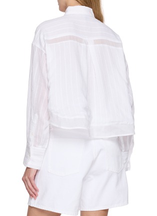 Back View - Click To Enlarge - RAG & BONE - Striped Sheer Panel Point Collar Shirt