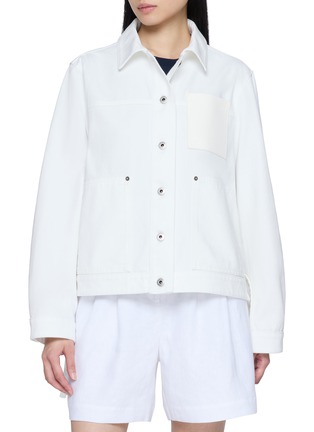 Main View - Click To Enlarge - LOEWE - Leather Chest Patch Workwear Jacket
