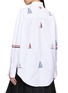 Back View - Click To Enlarge - THOM BROWNE - Supersized Point Collar Sailboat Stitch Shirt