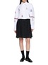 Figure View - Click To Enlarge - THOM BROWNE - Supersized Point Collar Sailboat Stitch Shirt