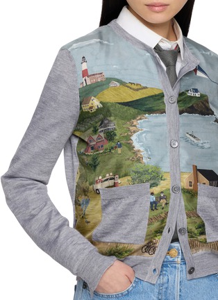  - THOM BROWNE - Nantucket Scenic Print Crewneck Knit Cardigan