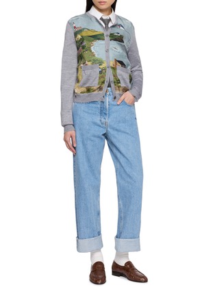 Figure View - Click To Enlarge - THOM BROWNE - Nantucket Scenic Print Crewneck Knit Cardigan