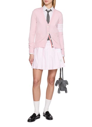 Figure View - Click To Enlarge - THOM BROWNE - Drawstring Pleated Cotton Mini Skirt