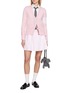 Figure View - Click To Enlarge - THOM BROWNE - Drawstring Pleated Cotton Mini Skirt