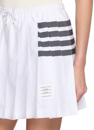  - THOM BROWNE - Drawstring Pleated 4 Bar Cotton Mini Skirt