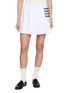 THOM BROWNE Drawstring Pleated 4 Bar Cotton Mini Skirt