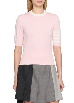 Main View - Click To Enlarge - THOM BROWNE - Hector Intarsia 4 Bar Cotton T-Shirt