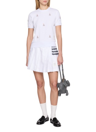 Figure View - Click To Enlarge - THOM BROWNE - Sailboat Embroidered Cotton T-Shirt