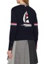 Back View - Click To Enlarge - THOM BROWNE - Sailboat Jacquard V-Neck Cotton Cardigan