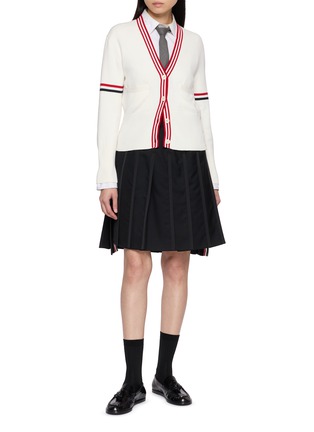 Figure View - Click To Enlarge - THOM BROWNE - Sailboat Jacquard V-Neck Cardigan