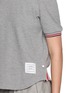  - THOM BROWNE - Striped Trim Curved Hem Cotton T-Shirt