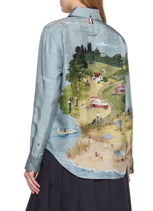 Back View - Click To Enlarge - THOM BROWNE - Sailboat Scene Silk Shirt