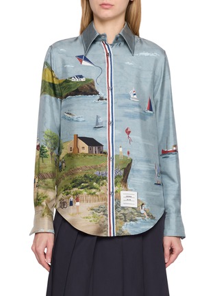 Main View - Click To Enlarge - THOM BROWNE - Sailboat Scene Silk Shirt