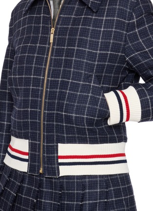  - THOM BROWNE - Windowpane Check Down Filled Cropped Flight Jacket