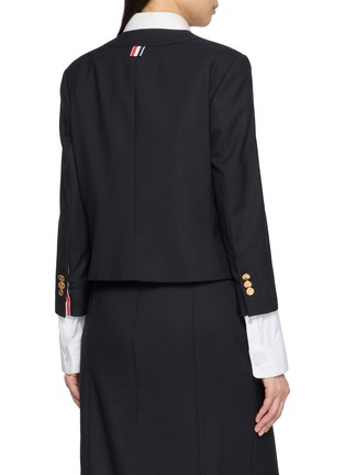 Back View - Click To Enlarge - THOM BROWNE - V-neck Cropped Cardigan Jacket