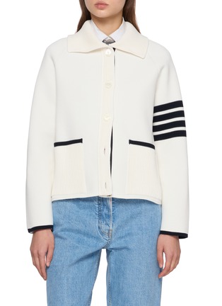 Main View - Click To Enlarge - THOM BROWNE - 4 Bar Knit Jacket