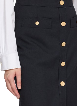  - THOM BROWNE - Suiting Button Front Midi Skirt