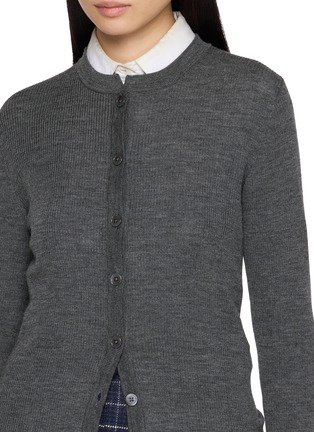  - THOM BROWNE - Rib Stitch Merino Wool Knit Cardigan