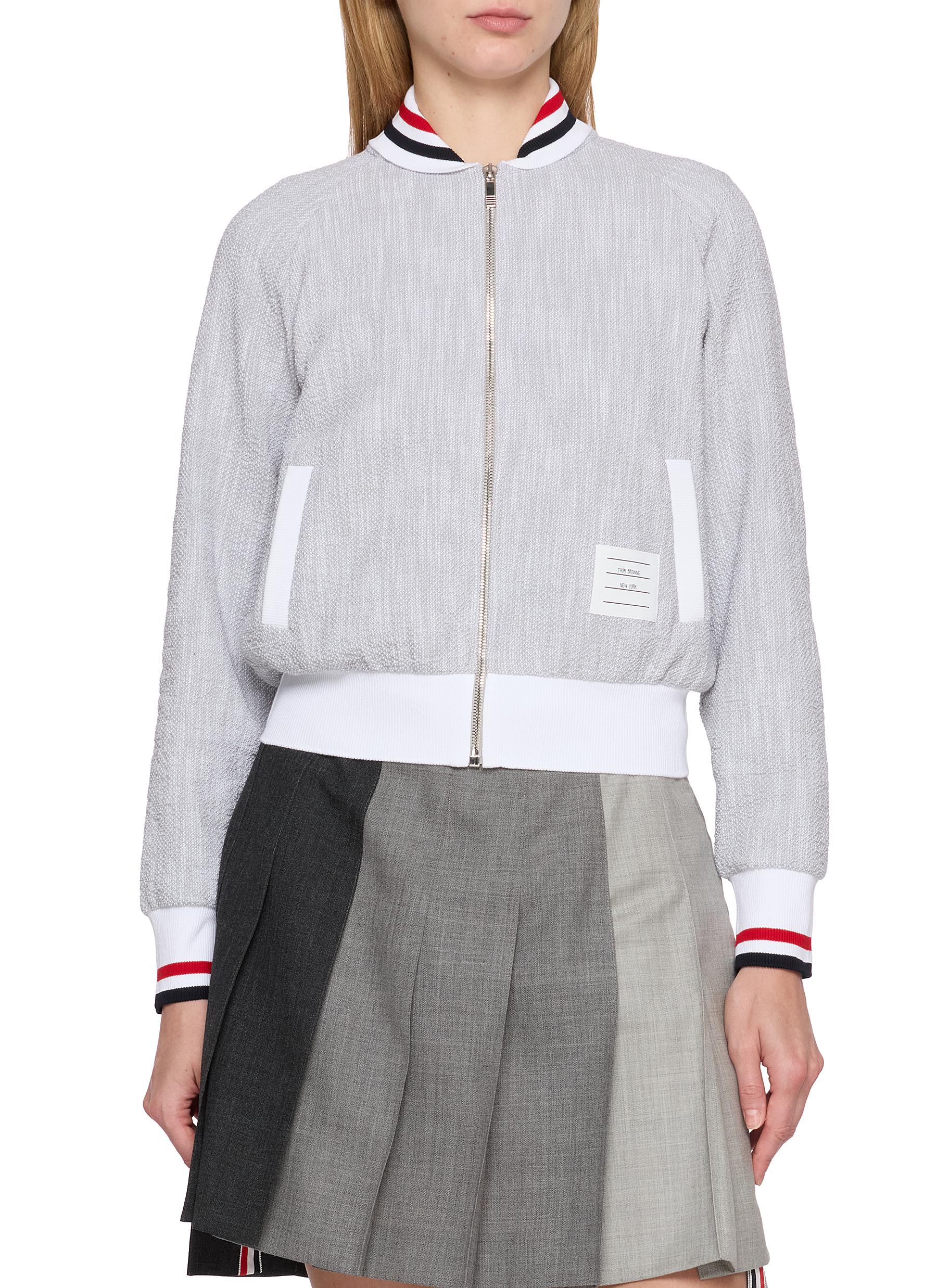 THOM BROWNE | RWB Cuff Cotton Tweed Bomber Jacket | Women | Lane